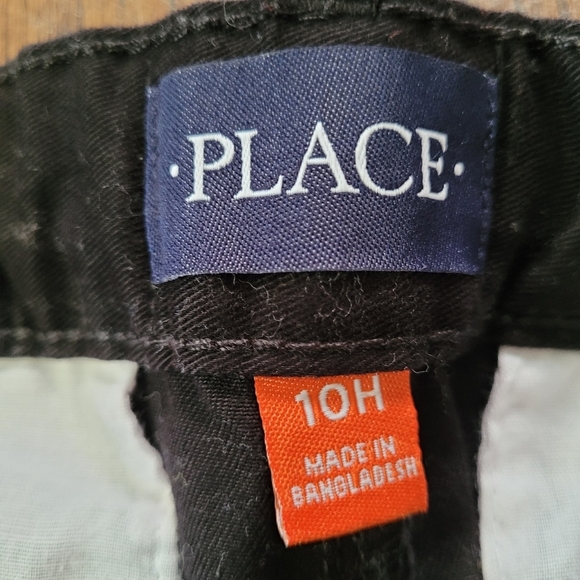 Childrens Place Black Chino Straight Leg Adjustable Waist Pant Size Boy 10 Husky - Picture 5 of 7